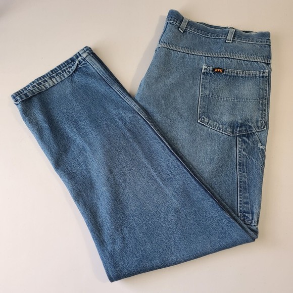 Vintage Key Carpenter Jeans Men's Size 44x32 Blue Denim Work - Picture 1 of 11